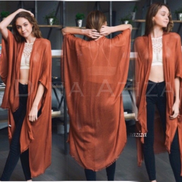dina aziza Sweaters - 1 hr sale New Boho High Low Duster Kimono Cardi